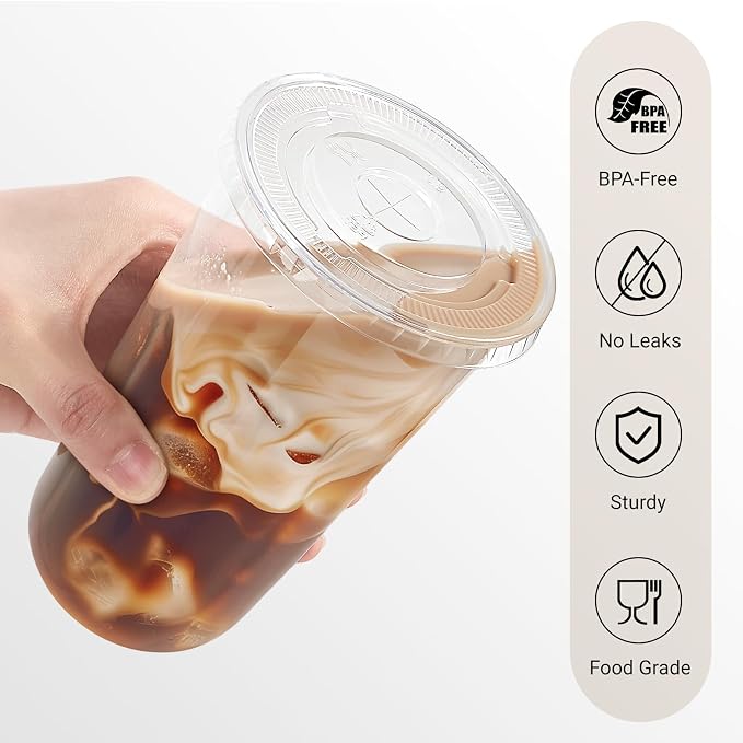 Soelomu 50 Sets 18oz Round Bottom Plastic Cups - Image 3