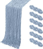 6 Pack Dusty Blue Cheesecloth Table Runner, 17 x 108 Inch, Gauze Cheese Cloth by Yorcari