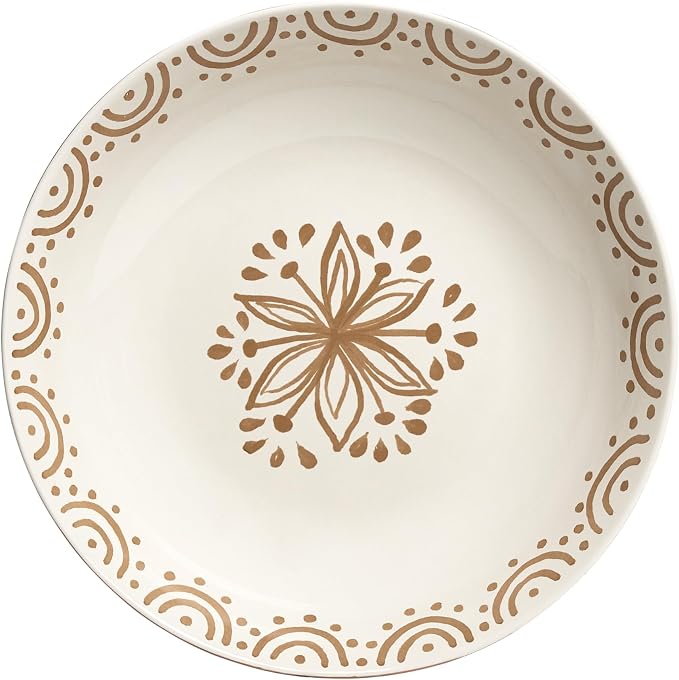 Sango 4-Piece Speckled Stoneware Pasta Bowl Set- Wide Shallow Dinner Bowls - Image 9