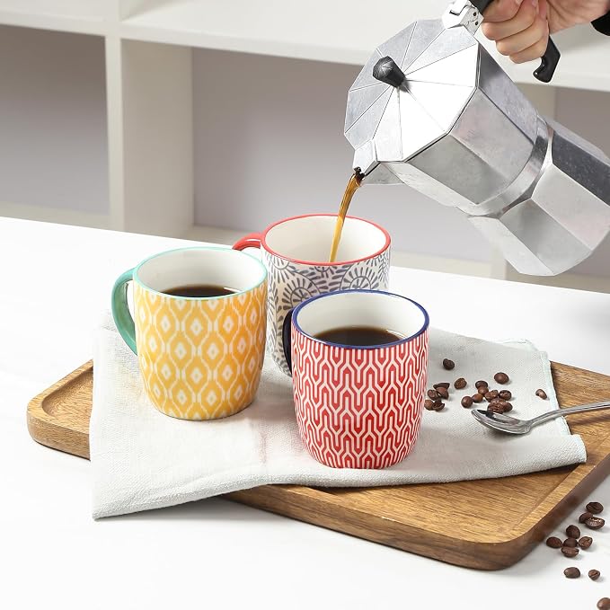 Selamica 10 OZ Coffee Mugs Set of 4, Small Coffee Cups Ceramic - Image 4