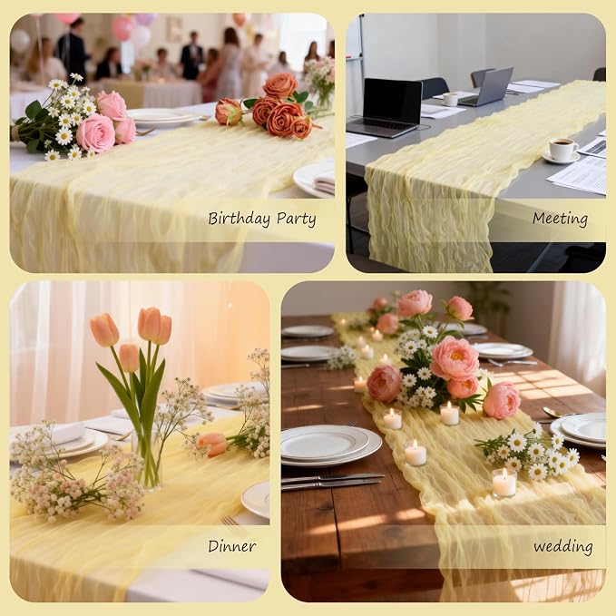 Yellow Cheesecloth Table Runner Summer Halloween Christmas 10Ft Cheese Cloth - Image 7