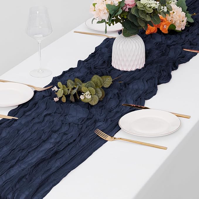 15 Pack Navy Blue Cheesecloth Table Runner 17 x 108 inch Cheese Cloth Table - Image 4