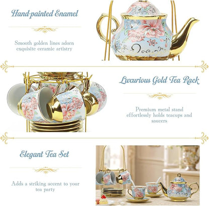 Porcelain Tea Cup and Saucer Set European Tea Set - Image 3