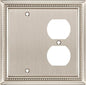 Henne Bery Sunken Pearls Heavy Duty Decorative Wall Plate Switch Plate Outlet Cover (Blank/Duplex, Satin Nickel)