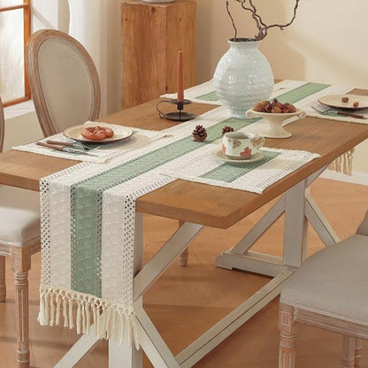 Sage Green Table Runner 108 Inches Long - Image 4