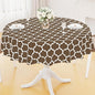 Smiry Round Plastic Table Cloth, Waterproof Vinyl Tablecloth with Flannel Backing for Round Tables, Wipeable & Spillproof for Dining, Camping, Indoor and Outdoor (60" Round, Brown)