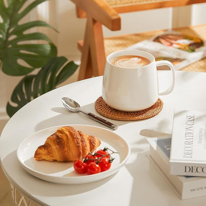 Teocera 16oz Ceramic Coffee Mugs Set of 4 – Stackable Latte Cups, Dishwasher & - Image 2