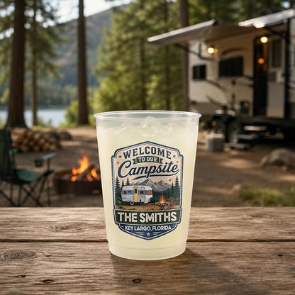 Welcome To Our Campsite Personalized Plastic Cups, Summer Camping Gifts - Image 8