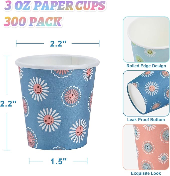SIUQ 300 Pack 3 oz Paper Cups, Disposable Bathroom Cups, Mini Mouthwash Cup | - Image 3