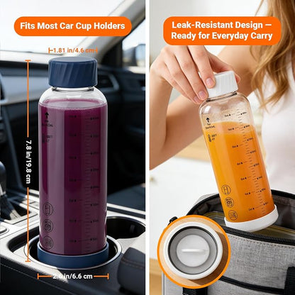16 oz Glass Juice Bottles 6 Pack, Leakproof Borosilicate Glass Bottles | - Image 7