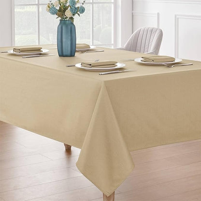Faux Linen Rectangle Tablecloth Waterproof 60x120 inch Table Cloth Stain and Wrinkle Resistant Washable, Decorative Fabric Table Cover for Dining, Kitchen, Wedding and Parties, Coffee