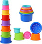 Stacking Cups Baby Toy Educational Cup Stacking Set 8-Pc Rainbow Stackable Cups by TinyTinker