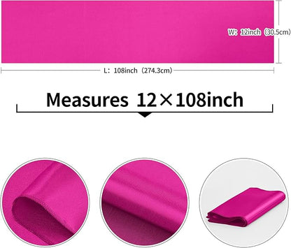 10-Pack Hot Pink Satin Table Runner 12 x 108 Inch Long Fuchsia Bright and - Image 3