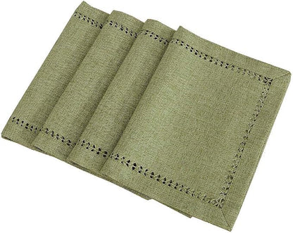 Grelucgo Set of 4 Handcrafted Solid Sage Green Color Dining Table Place-mats by Grelucgo