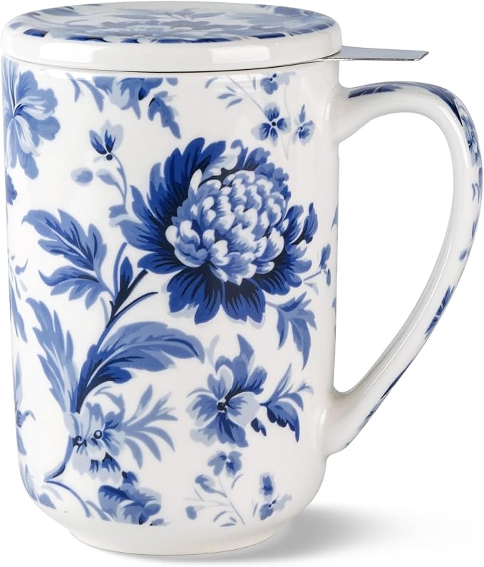 AmorArc Tea Cup With Infuser and Lid, 18oz Loose Leaf Tea Mug With Steeper | by AmorArc