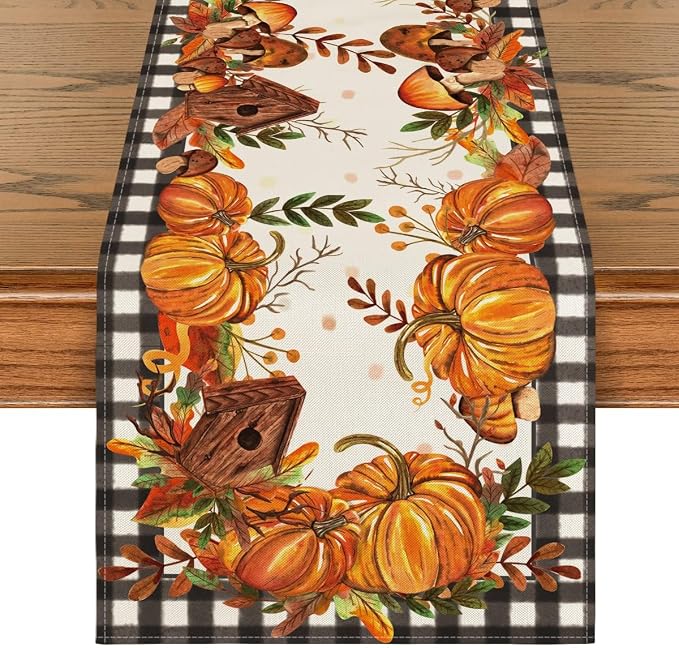 Artoid Mode 210 GSM Fall Table Runner 13x90 Inch. Home Party Decor | Buffalo by ArtoidMode