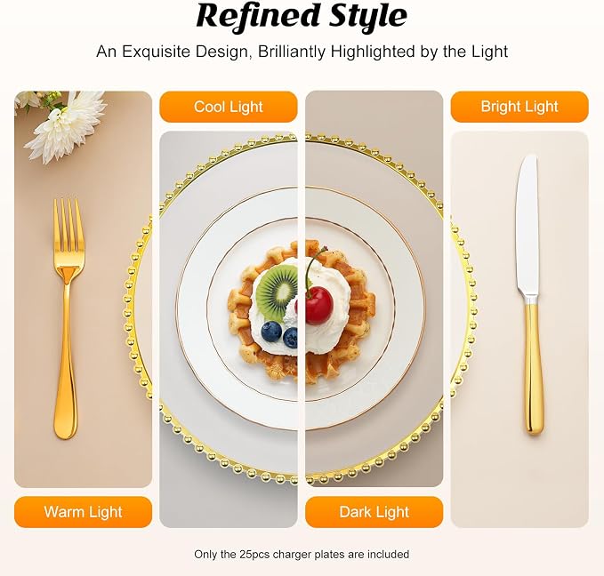 Pack of 25 round dinner plates, Reusable Decorative Dinner Plates - Image 5