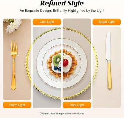 Pack of 25 round dinner plates, Reusable Decorative Dinner Plates - Image 5