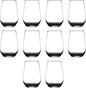 DISCOUNT PROMOS 10 Vaso Silicia Stemless Wine Glasses Set, 16 oz. - Clear, Orb-Like, Thick base - Black