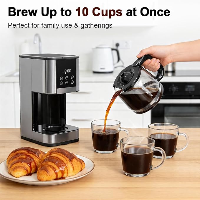 10 Cup Coffee Maker Programmable, Adjustable Brew Strength, Pause & Serve | - Image 2