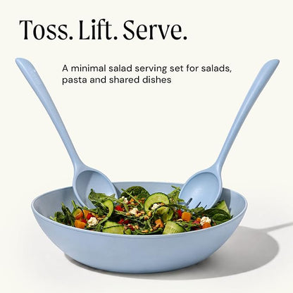 Salad Servers - Spoon and Fork Serving Set, Certified Recycled Food-Safe Plastic - Image 2