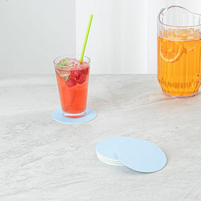 Restaurantware Paper Coasters 1000 Pack of 4 Inch Disposable Beverage Coasters Absorbent for Hot and Cold Drinks Blue Coffee Cup Essentials for Table Decor, Kitchen, Home Patio or Living Room