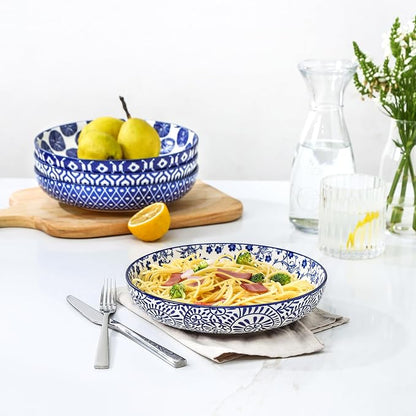 Selamica Ceramic Pasta Bowls Set of 4, 34 OZ Salad Bowls, 8.6 Inch Wide and - Image 2