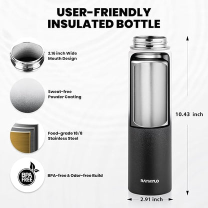 RAYMYLO Insulated Water Bottle 24 oz, Triple Wall Vacuum Stainless Steel | - Image 5