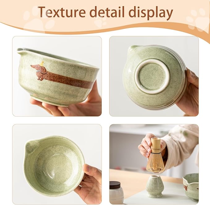 Matcha Set with Dog Pattern, 17 OZ Matcha Bowl, Matcha Kit - Image 6
