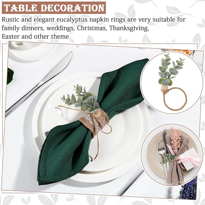 6 Pcs Rustic Farmhouse Napkin Rings - Image 6