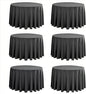 6-Pack Round 90-inch Grey Table Cloths, Solid Stain and Wrinkle Resistant Circular Tablecloth, Premium Plain Weave Polyester Fabric Table Linen Covers for Hotel, Banquet