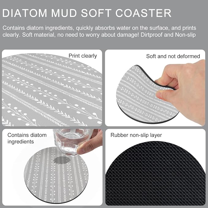 Modern Minimalist Coasters Set of 2, Absorbent Coasters - Image 9