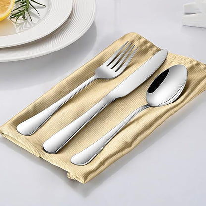 30 Pcs Silverware Sets, Premium Stainless Steel Flatware Sets Service For 6, Mirror Polished Tableware Cutlery Set For Home Kitchen,Restaurant,Hotel Knife Spoon And Forks Sets
