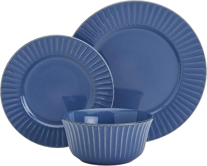 Tabletops Gallery Richmond 12-Piece Reactive Glaze Stoneware Dinnerware Set of - Image 5