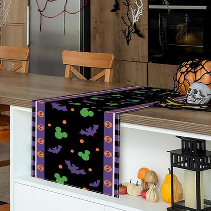 Seliem Halloween Bat Table Runner, Funny Holiday Burlap Home Decoration Indoor - Image 4