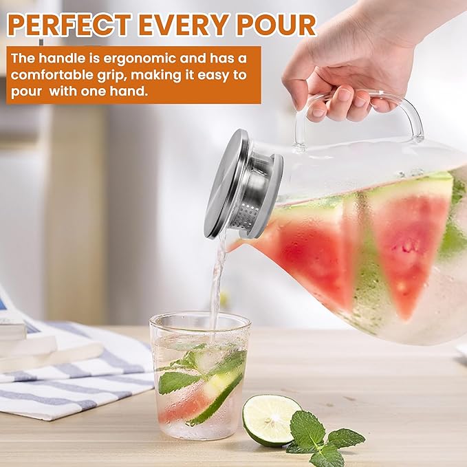 SUSTEAS 3 Litre 101oz Glass Pitcher - Image 6