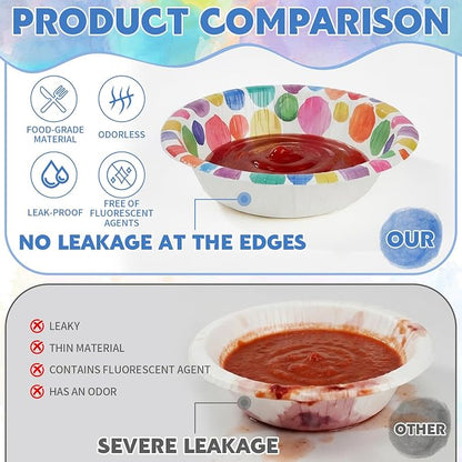 30 Count Paper Bowls 16 Oz, Bowls Disposable Heavy Duty, Soak Proof, Cut Proof - Image 3