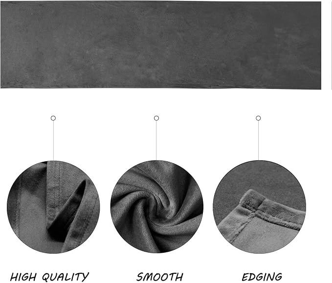 BALCONY & FALCON Table Runner Velvet Dark Gray 14"x71" | Elegant, Fall Decor - Image 2