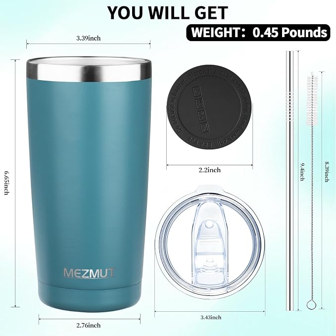 MEZMUT 20oz Insulated Tumbler Travel Coffee Mug - Image 3