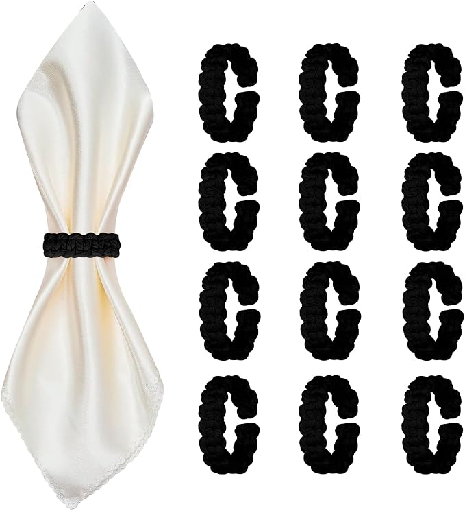 Meplait Napkin Rings Set of 12, Boho Napkins Holders Ring by Meplait