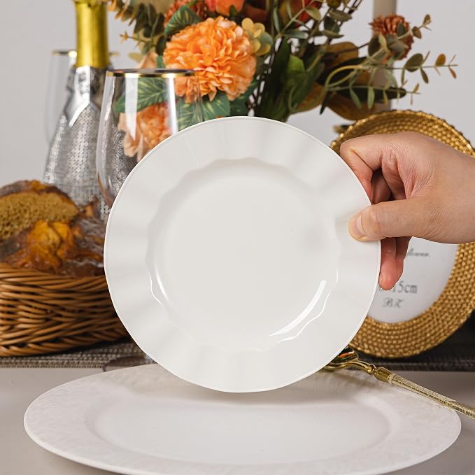 72 Pack Ivory Plastic Plates, Thanksgiving - Image 3