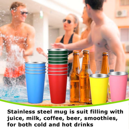 Mimorou 20 Pack Stainless Steel Pint Cups Metal Cups Unbreakable Drinking Water - Image 5