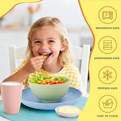 Wheat Straw Dinnerware Sets for 4, 16 Piece Unbreakable Kids Dinnerware Set - Image 4