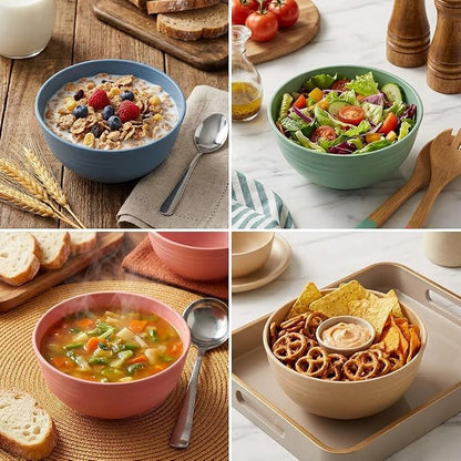 MONGSEW Unbreakable Wheat Straw Cereal Bowls, Microwave & Dishwasher Safe - Image 3