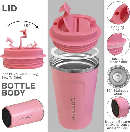 Insulated Travel Coffee Mug, Stainless Steel Coffee Cup - Image 2
