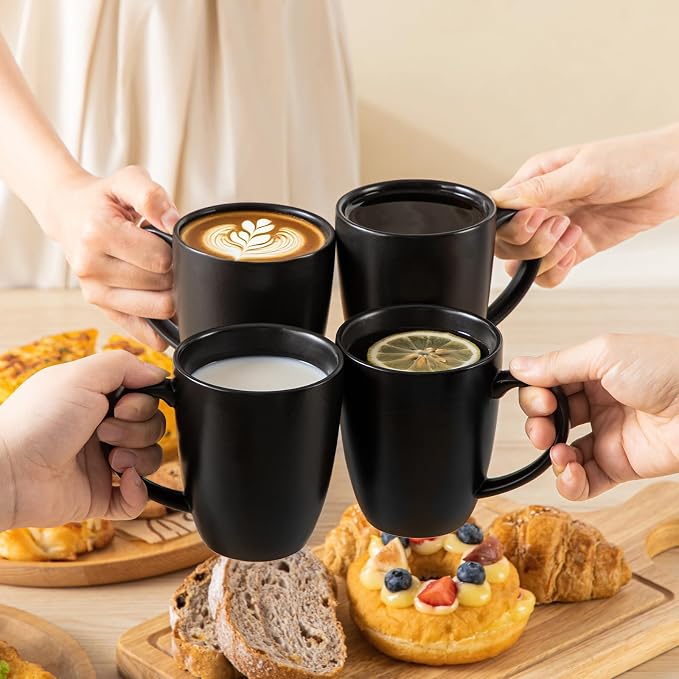 vancasso PLAYA Ceramic Coffee Mug Set of 6, 12 Oz Tea Cups - Image 6