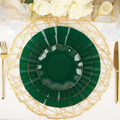Efavormart 10 Pack | Hunter Emerald Green 6" Round Plastic Dessert Salad Plates - Image 2