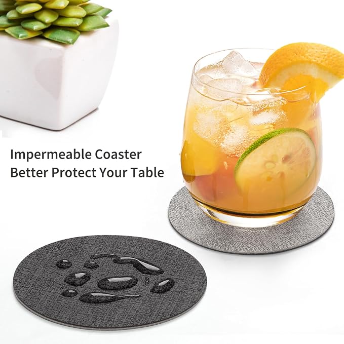 Faux Leather Drink Coasters - Image 2