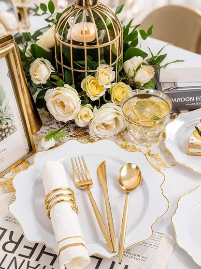 175Pcs Gold Plates Disposable - Image 9