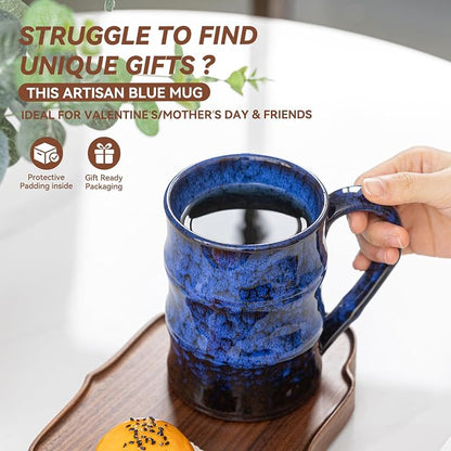 22oz Blue Kiln-Change Ceramic Coffee Mug - Image 9